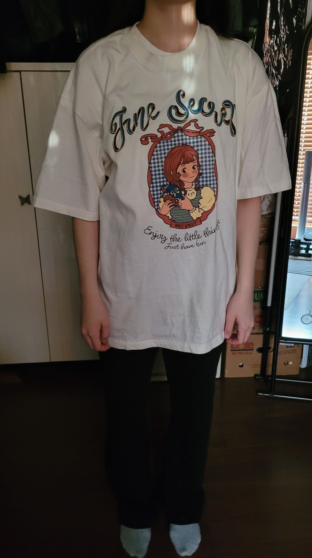 MUSINSA | CPGN STUDIO Secret Girl Short Sleeve T-shirt Cream