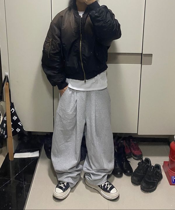 MUSINSA公式 | GRAILZ DIRTY WASHED BOMBER JACKET [BLACK]