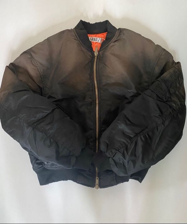 MUSINSA | GRAILZ DIRTY WASHED BOMBER JACKET [BLACK]