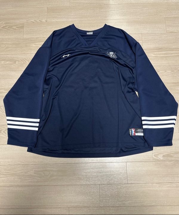 MUSINSA | HDEX Mixed Mesh Rugby Long Sleeve (Navy)