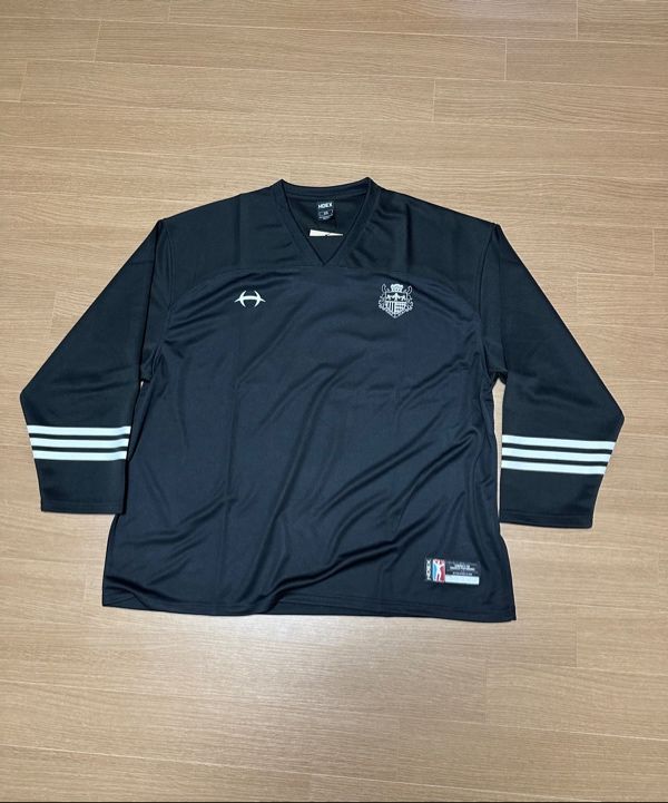 MUSINSA公式 | HDEX Mixed Mesh Rugby Long Sleeve (Navy)