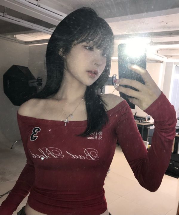 MUSINSA | BADBLOOD Saint Blood Off Shoulder Top - Red