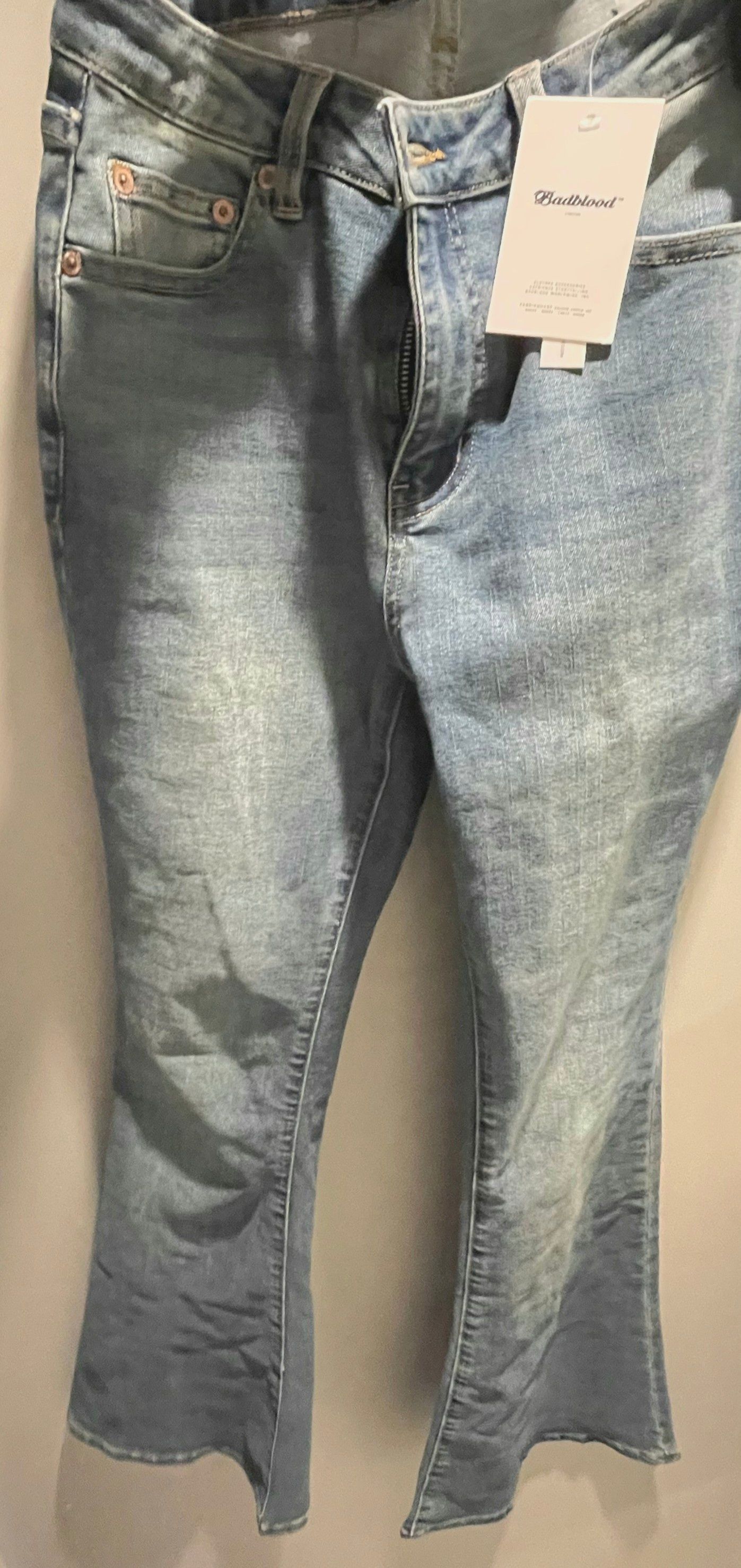 ◆BADBLOOD◆ 0119 Low rise boot cut jeans mid blue w-jeans24 Badblood 0119 Low-rise boot cut jeans - Mid Blue – BBGSHOPHK