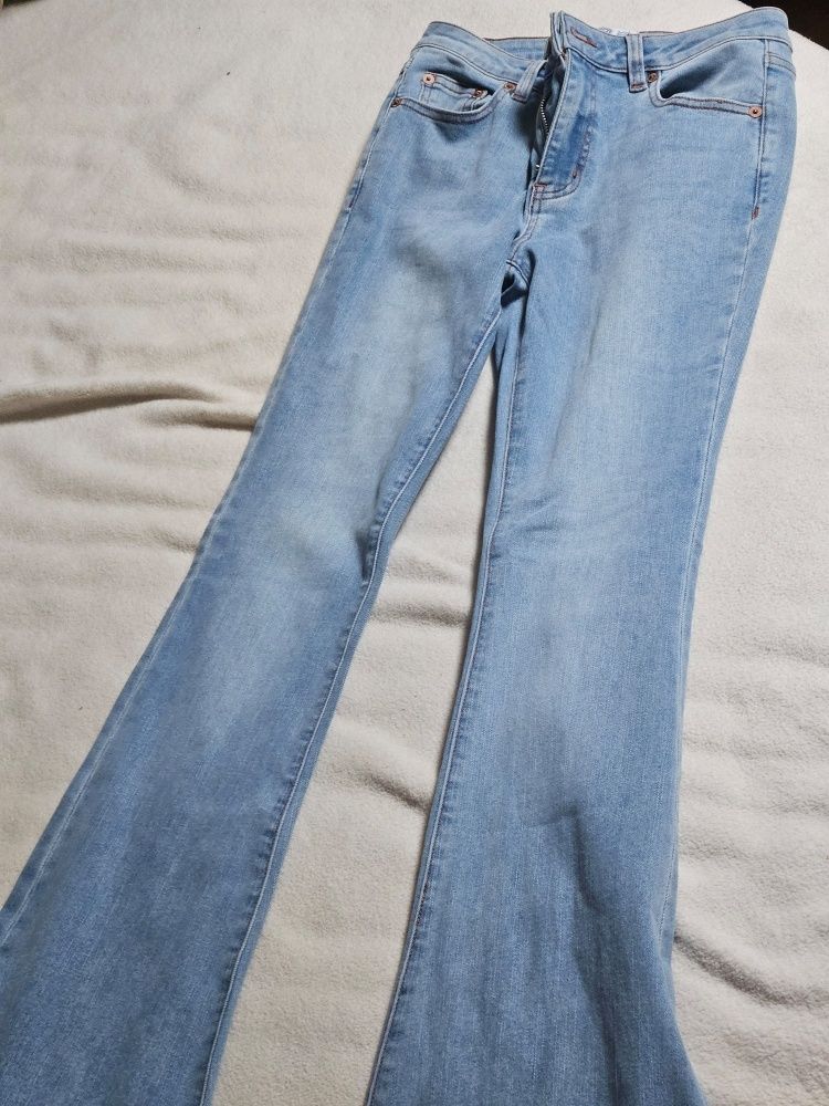 ◆BADBLOOD◆ 0119 Low rise boot cut jeans light blue w-jeans Badblood 0119 Low Rise Bootcut Jeans Light Blue – BBGSHOPHK