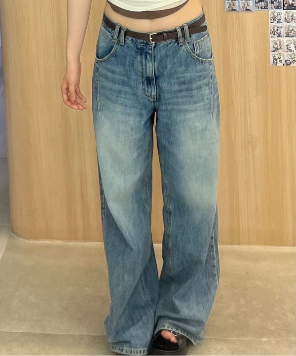 MUSINSA公式 | PLEASENOFOLLOW 25Damaged Washing Wide Denim