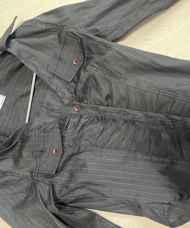 MUSINSA公式 | PLEASENOFOLLOW Kayla Shirring Shirt Top (Indigo)