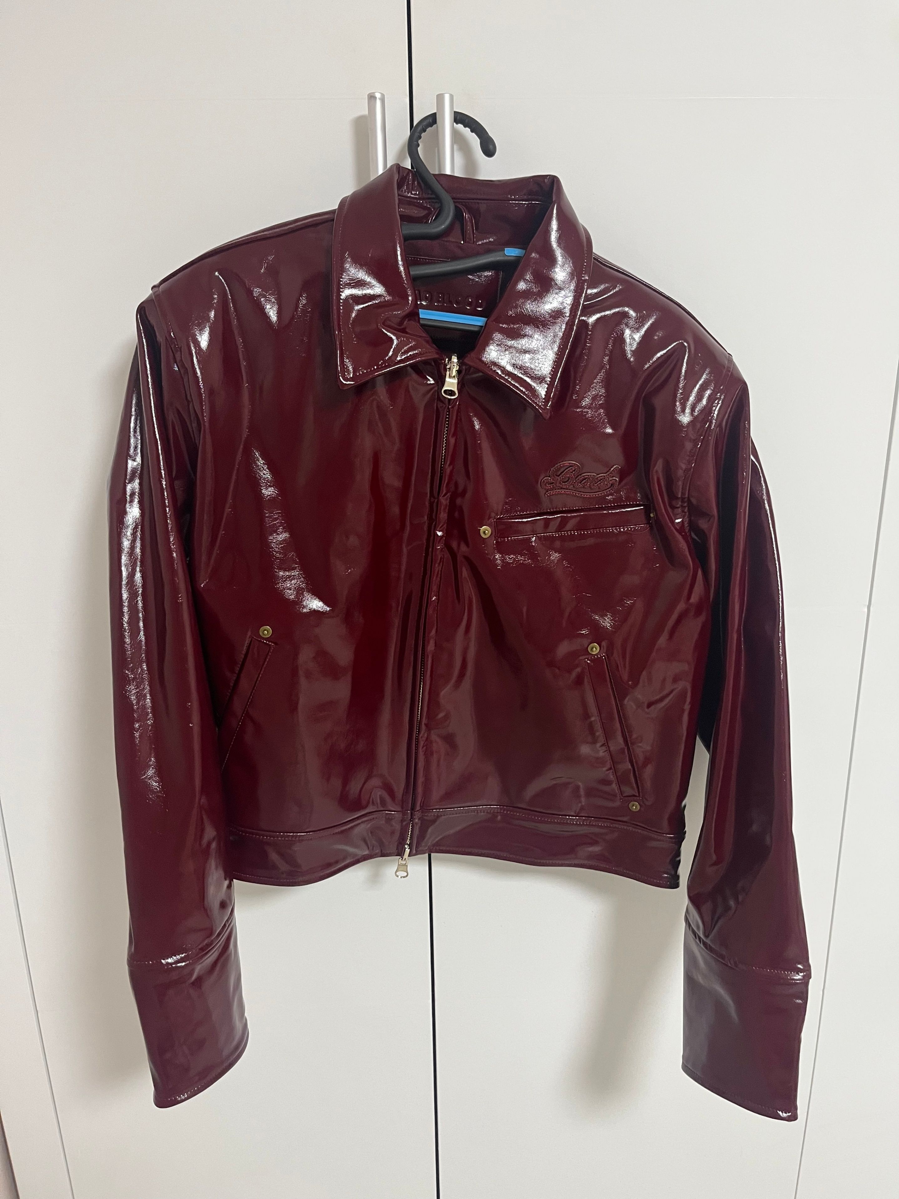 MUSINSA公式 | BADBLOOD Jimmy Leather Harrington Jacket - Red