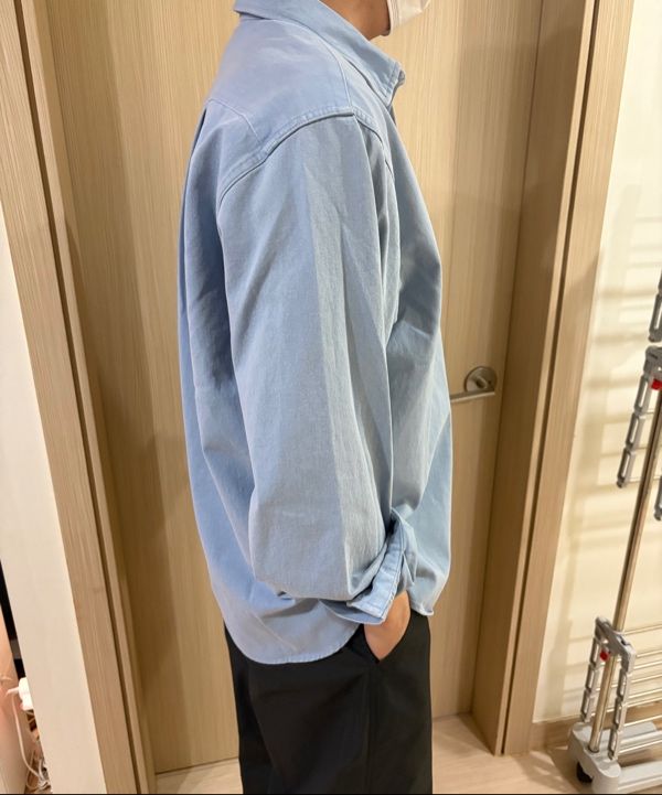 MUSINSA | NOHANT WIRE OXFORD WASHED SHIRT SKY BLUE