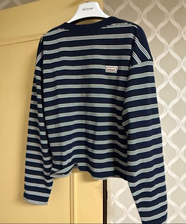 MUSINSA | NOHANT MULTI STRIPE BOAT NECK T-SHIRT GREEN
