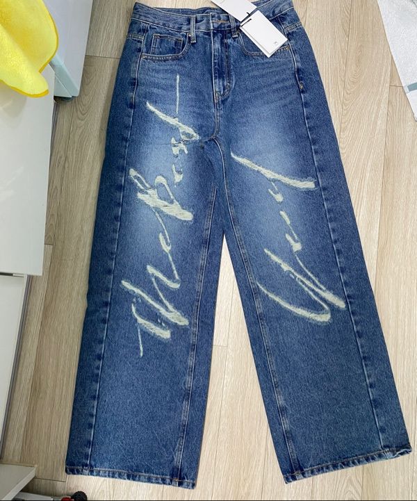 MUSINSA公式 | L.E.E.Y SIGNATURE LOGO DESTROYED DENIM BLUE