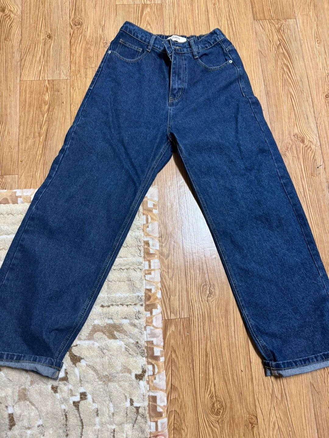【THE MOZZ】Edin Banding Wide Denim Pants MUSINSA | DWS COMPANY Loose fit wide banding denim pants (blue)