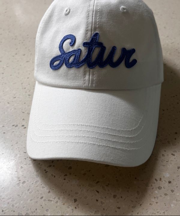 MUSINSA | SATUR Vintage Casual Applique Ball Cap White
