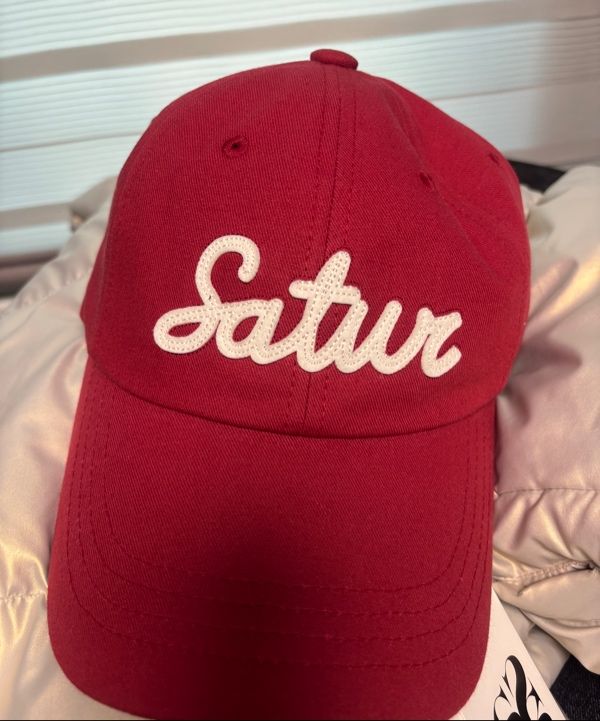 MUSINSA | SATUR Vintage Casual Applique Ball Cap Red