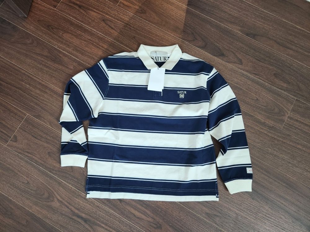 Tシャツ・カットソー SATUR Stripe Pique Polo Long Sleeve 4FT1300 MUSINSA | SATUR Rugby Stripe Pique Long Sleeve Khaki