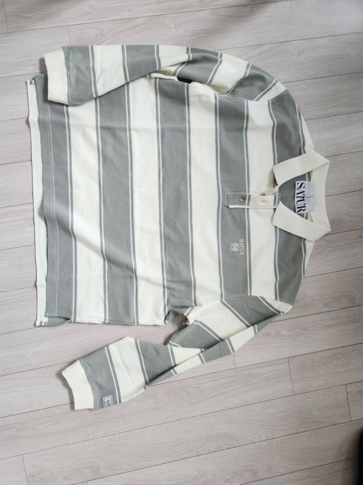 【SATUR】男女兼用/送料関税込★Rugby Stripe Pique Long Sleeve MUSINSA | SATUR Rugby Stripe Pique Long Sleeve Khaki