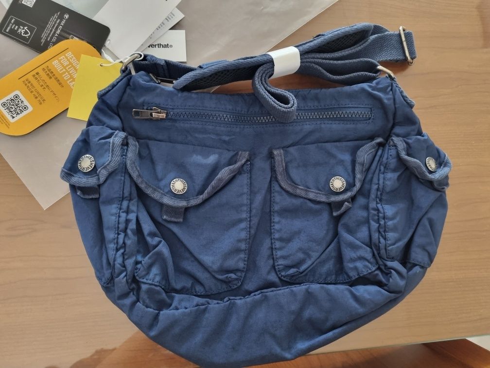 【THISISNEVERTHAT】Overdyed Shoulder Bag Navy Shop Thisisneverthat Overdyed Shoulder Bag Washed Blue at