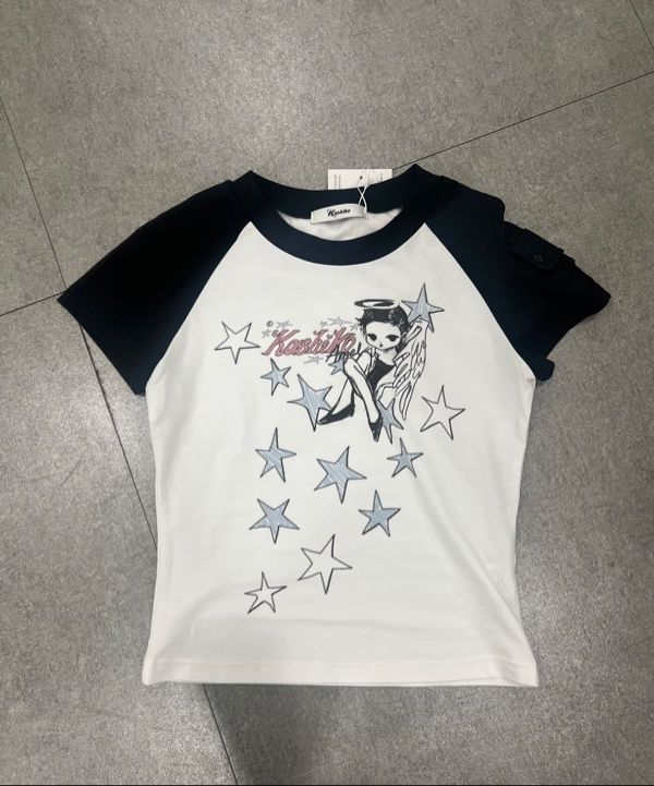 【Kashiko】25ss Kashiko Angelic Pocket Raglan T MUSINSA | KASHIKO Kashiko Angelic Pocket Raglan T Shirt