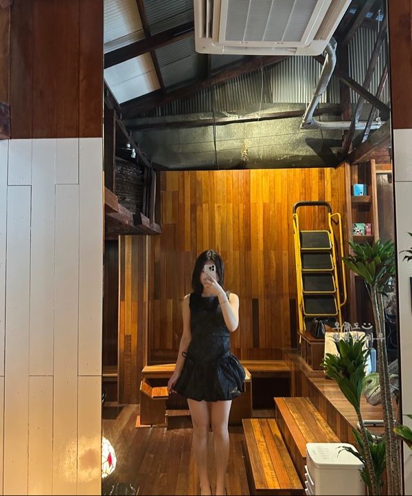 MUSINSA公式 | KASHIKO Ribbon Paneled Sleeveless Black