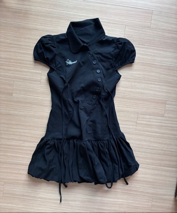 ワンピース KASHIKO Puff Preppy Mini Dress Black MUSINSA公式 | KASHIKO Puff Preppy Mini Dress Black