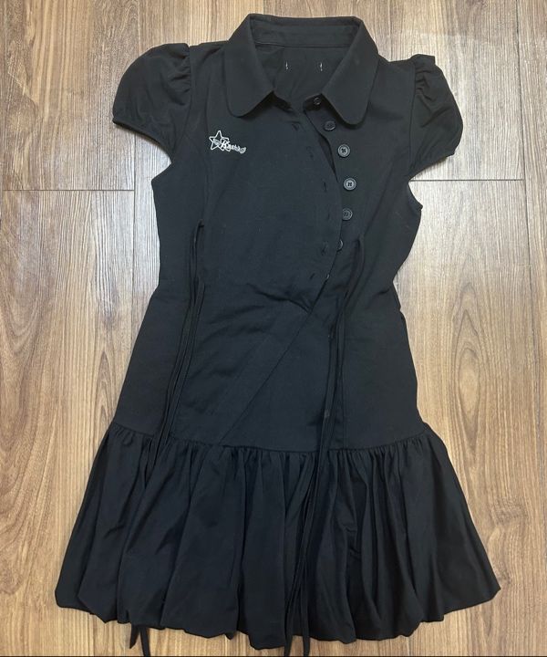 MUSINSA公式 | KASHIKO Puff Preppy Mini Dress Black