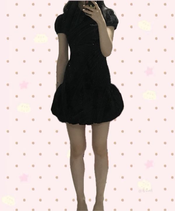 MUSINSA | KASHIKO Puff Preppy Mini Dress Black KASHIKO Puff Preppy