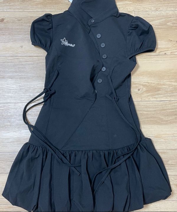 ワンピース Kashiko Puff Preppy Mini Dress Black 44387 MUSINSA公式 | KASHIKO Puff Preppy Mini Dress Black