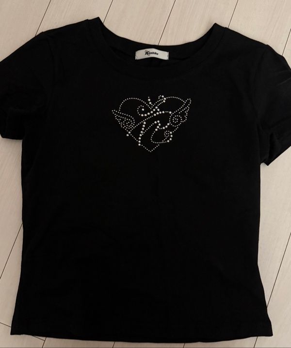 ★KASHIKO★ FLOWER HEART BABY TEE MUSINSA | KASHIKO Flower Heart Baby Tee Pink