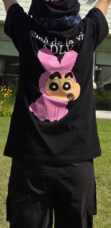 MUSINSA | acmé de la vie FUZZY RABBIT SHINCHAN SHORT SLEEVE