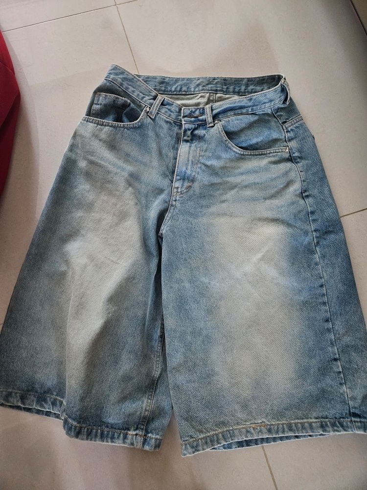デニム・ジーパン [EASY NO EASY] STAR CROPPED DENIM BERMUDA SHORTS MUSINSA | EASY NO EASY Star 8-part denim bermuda pants - 2pack
