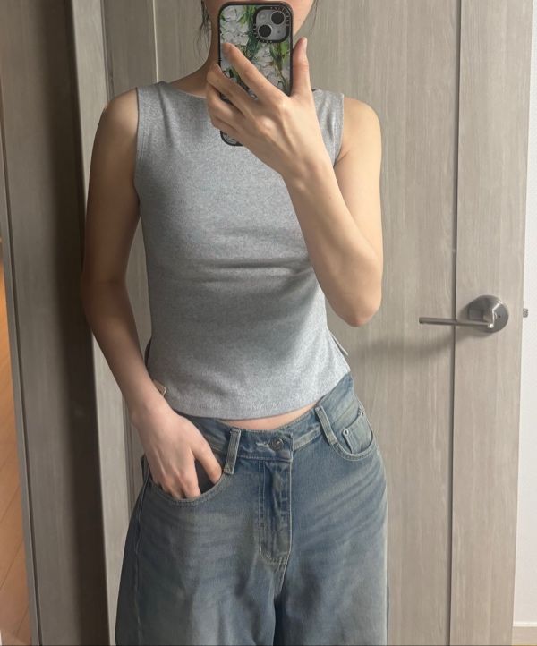 ★GLOWNY★ G SLIT SLEEVELESS TOP 3 colors MUSINSA | GLOWNY G SLIT SLEEVELESS TOP (3 colors)
