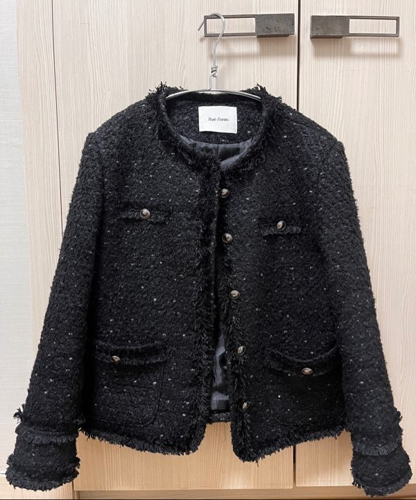 Rose Frantz ♥ Glory Wool Tweed Jacket /追跡付 MUSINSA | ROSÉ FRANTZ Glory Wool Tweed Jacket [Black]