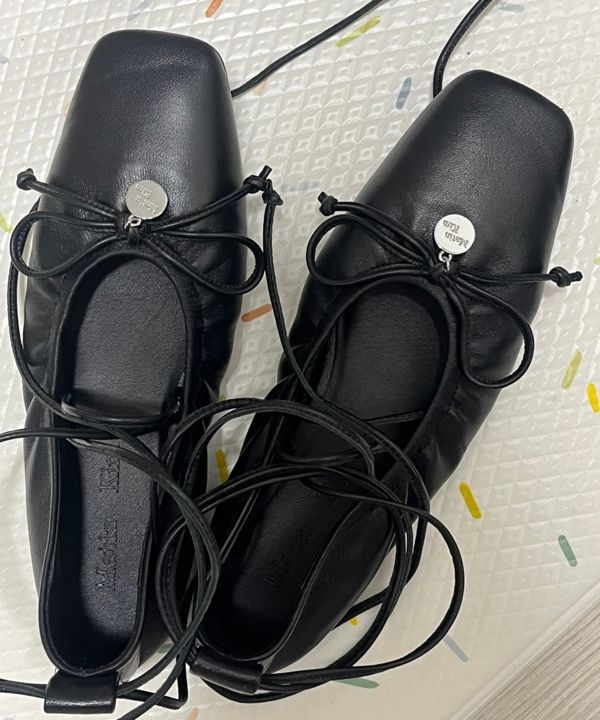 MUSINSA | MATIN KIM RIBBON BALLET FLAT SHOES IN BLACK