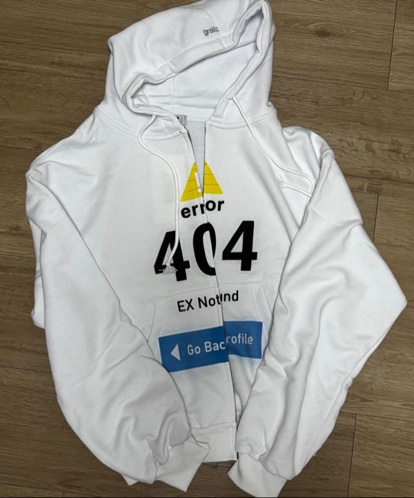 MUSINSA | GRAILZ ERROR 404 ZIP HOODIE [WHITE]