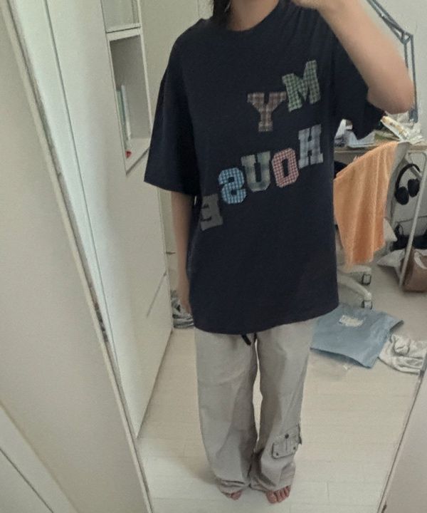 MUSINSA公式 | AEAE MY HOUSE T-SHIRTS [NAVY]