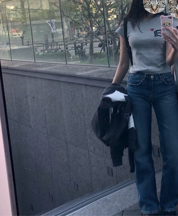 Tシャツ・カットソー [AEAE]DOT SMALL LETTER TEE [MELANGE GREY] [DOT SMALL LETTE DOTSMALLLETTERTEE_MELANGEGREY_
