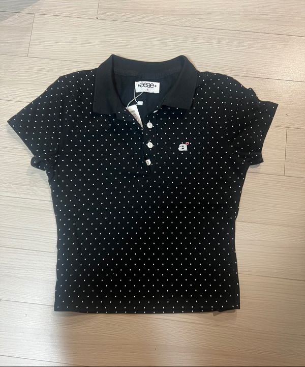 aeae ドット PK Tシャツ ネイビー aeae ドット PK Tシャツ ネイビー