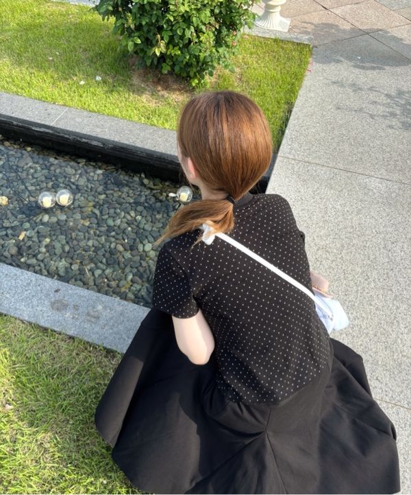 MUSINSA公式 | AEAE DOT PK T-SHIRTS [BLACK]