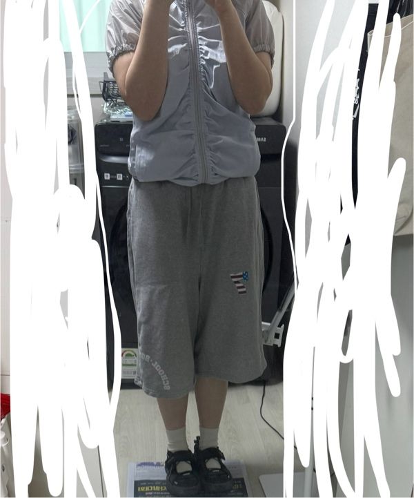 MUSINSA | AEAE TRUNK LAYERED SWEATSHORTS [MELANGE GREY]