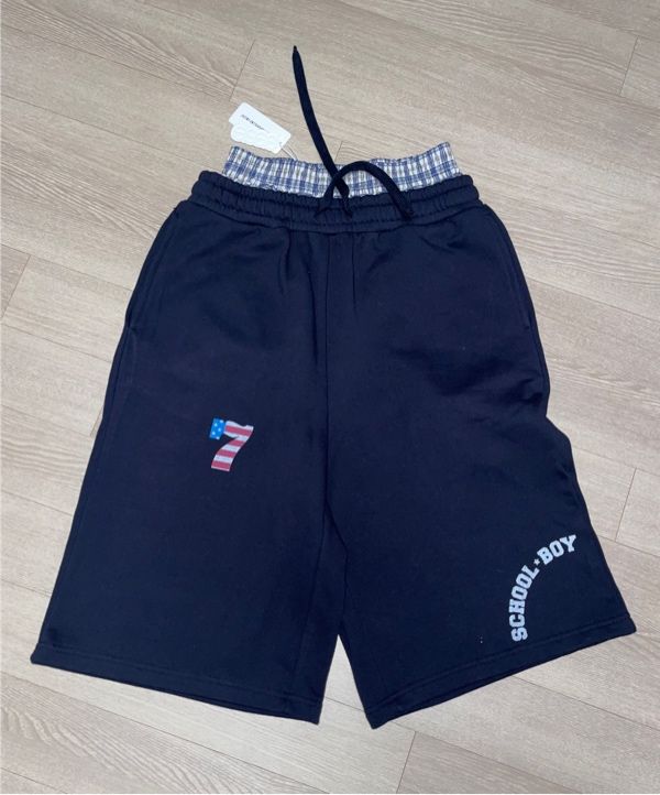 MUSINSA公式 | AEAE TRUNK LAYERED SWEATSHORTS [NAVY]