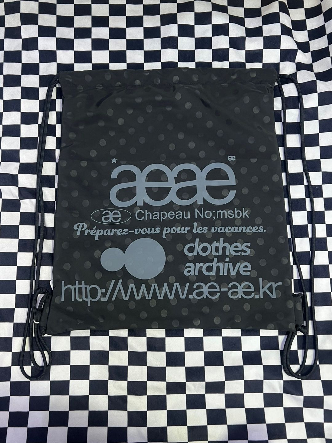 新品 aeae Web Logo Gym Sack ロゴドットジムサック MUSINSA公式 | AEAE WEB LOGO DOT GYM SACK [BLACK]