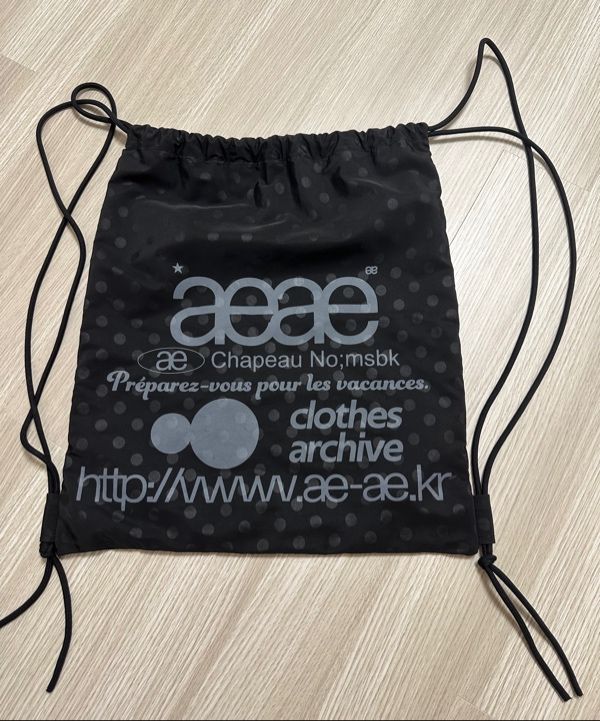 MUSINSA | AEAE WEB LOGO DOT GYM SACK [BLACK]