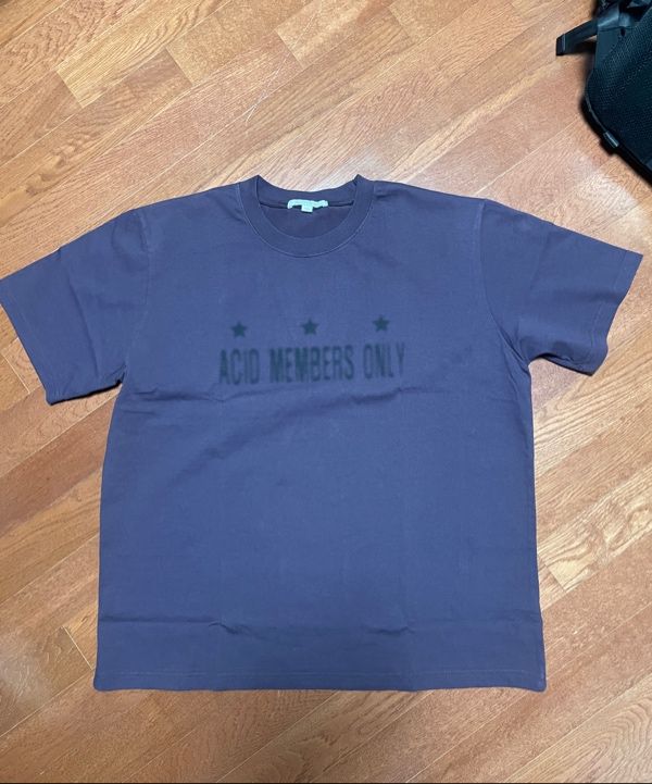 MUSINSA | SLOWACID Washed Three Star Vintage Short Sleeve T