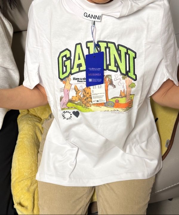 Tシャツ・カットソー *Ganni* Basic Jersey Poppy C Relaxed Fit Short Sleeve T-Shir MUSINSA公式 | GANNI Basic Jersey Poppy C Relaxed Fit Short
