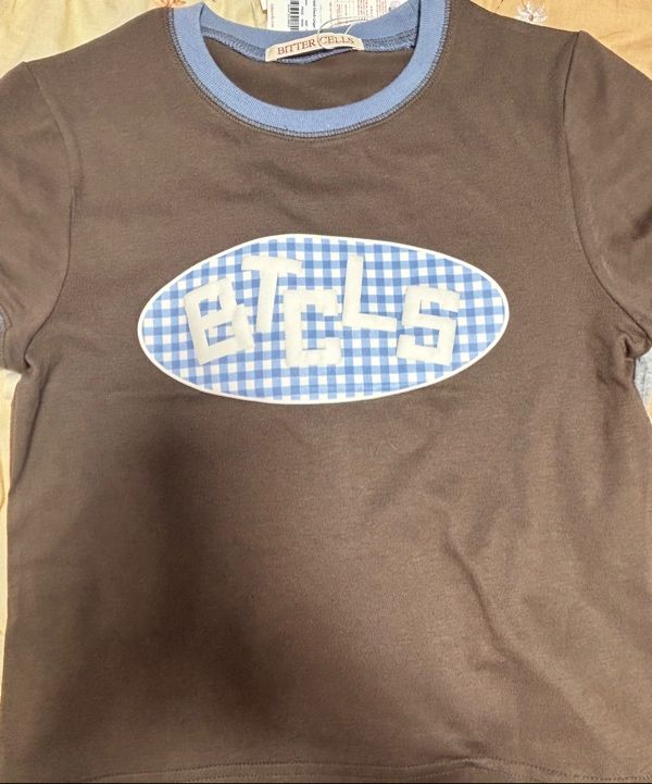 【BITTERCELLS】 Heidi Check Ringer Tee-Brown Heidi Check Ringer Tee-Brown - 비터셀즈(bittercells)