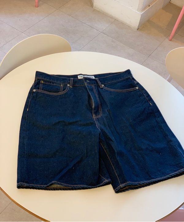 MUSINSA | YESEYESEE Basal 5 Pockets Denim Shorts Dark Indigo