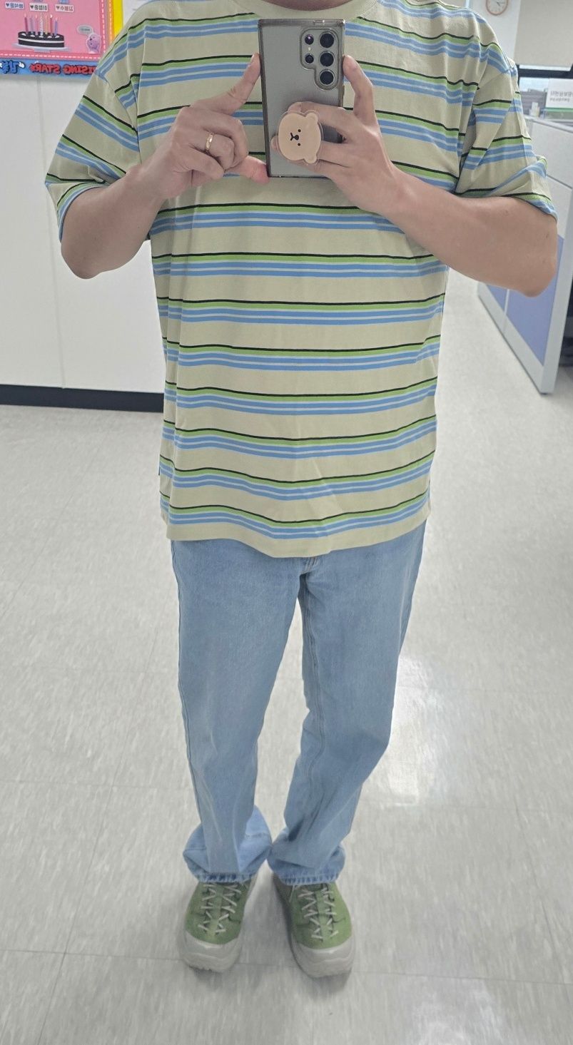 [WKNDRS] MULTI COLOR STRIPED T-SHIRT/追跡付 f457488407c5fa771a815c54c1240a