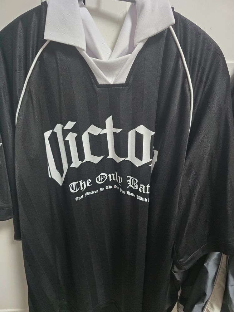 MUSINSA | HDEX Victory Stripe Collar Short Sleeve (Black)