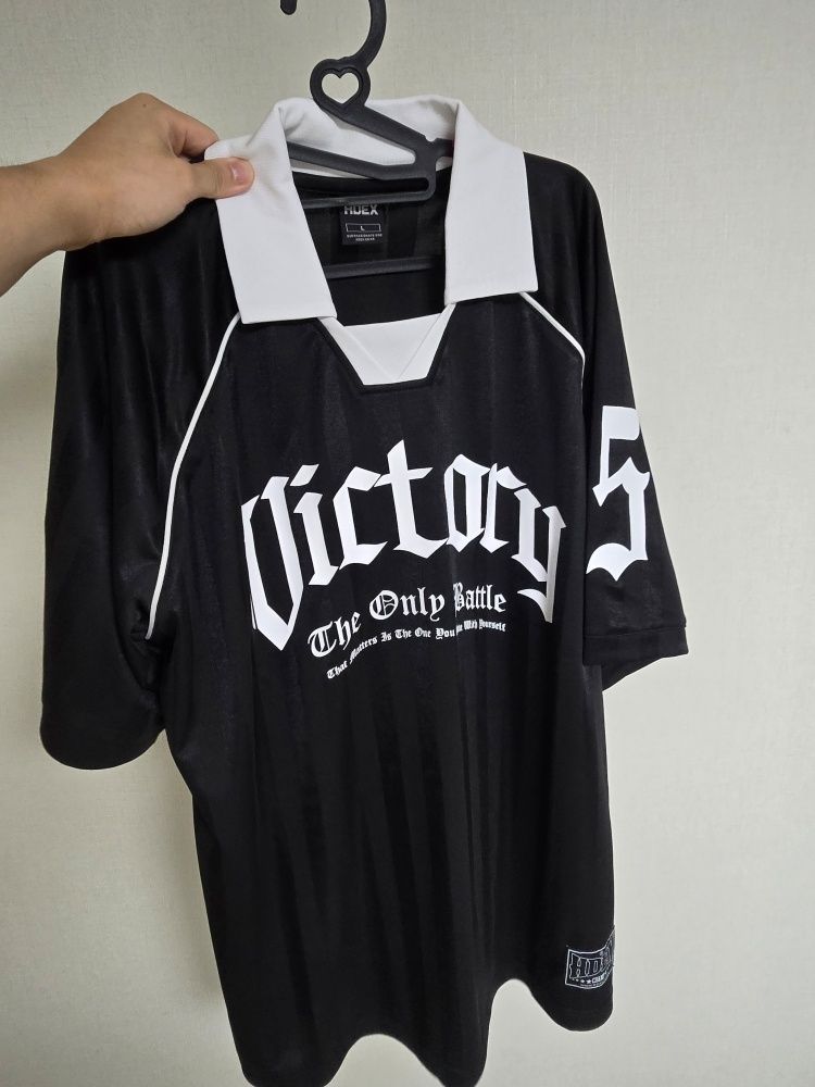 【韓国 HDEX】VICTORY STRIPED COLLAR SHORT SLEEVE MUSINSA | HDEX Victory Stripe Collar Short Sleeve (Black)