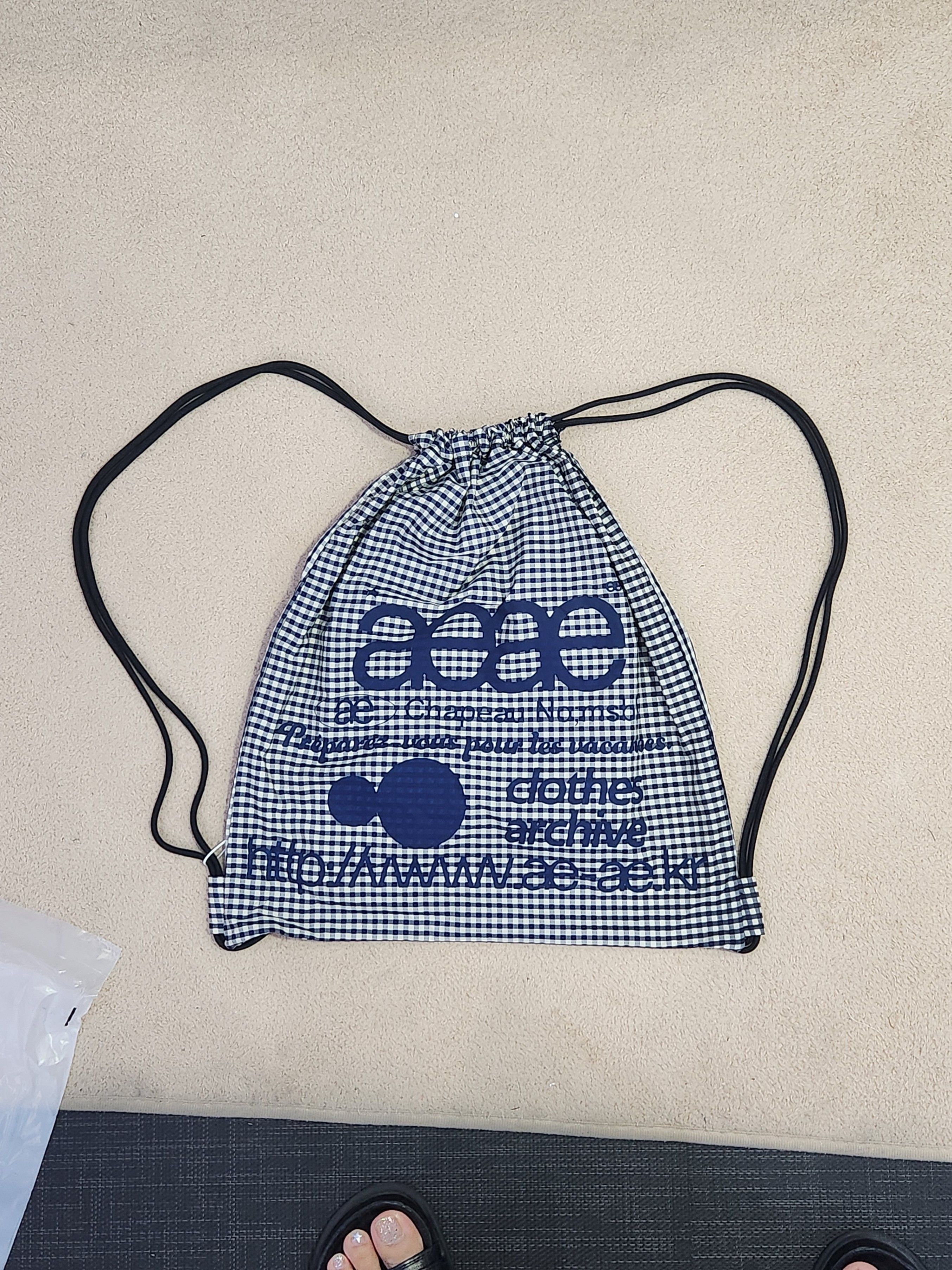 MUSINSA公式 | AEAE WEB LOGO DOT GYM SACK [BLACK]