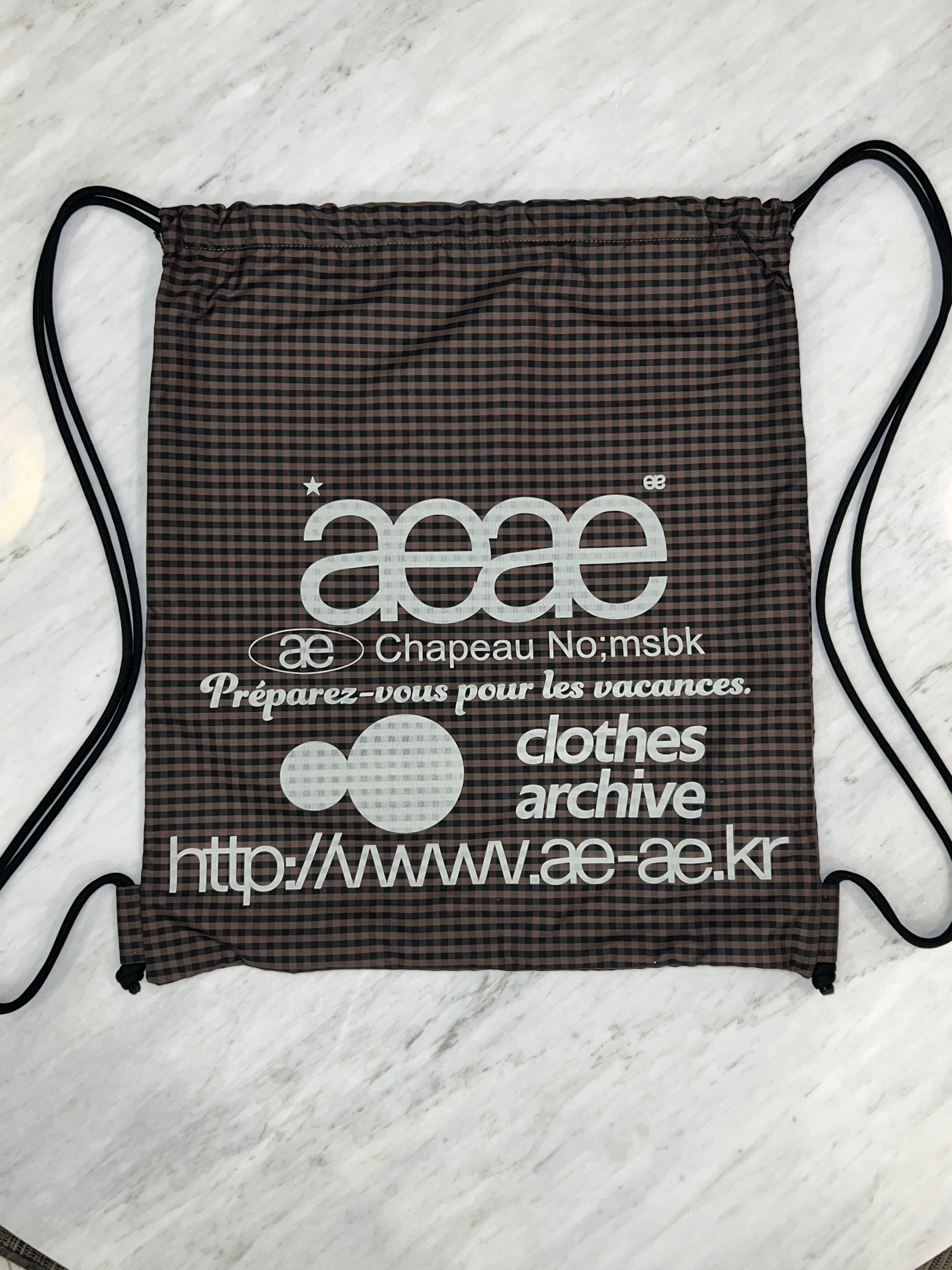 MUSINSA公式 | AEAE WEB LOGO DOT GYM SACK [BLACK]